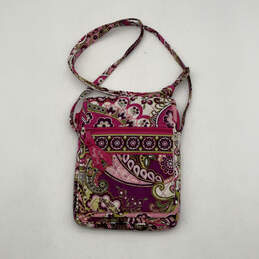 Authentic Womens Multicolor Paisley Pockets Adjustable Strap Crossbody Bag