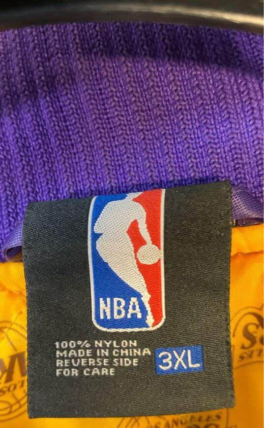 NBA Men's Purple/Gold Satin LA Lakers Jacket- 3XL image number 3