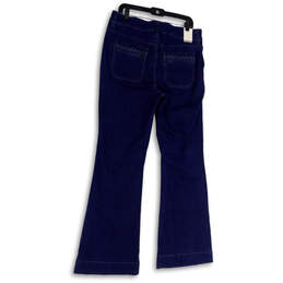 NWT Womens Blue Dark Wash Stretch Pockets Denim Flared Jeans Size 14W alternative image