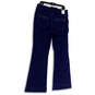 NWT Womens Blue Dark Wash Stretch Pockets Denim Flared Jeans Size 14W image number 2