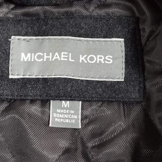 Michael Kors Charcoal Wool Blend Zip Front Jacket Size M image number 3