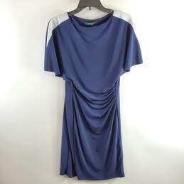 Lauren Ralph Lauren Women Blue Cinched Dress Sz 4