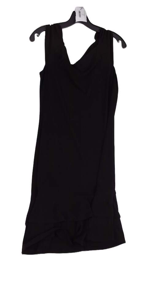 Womens Black Scoop Neck Wide Strap Sleeveless Tank Dress Size Medium image number 1
