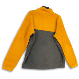 Mens Gold Gray Long Sleeve 1/4 Zip Mock Neck Pullover Sweatshirt Size L alternative image