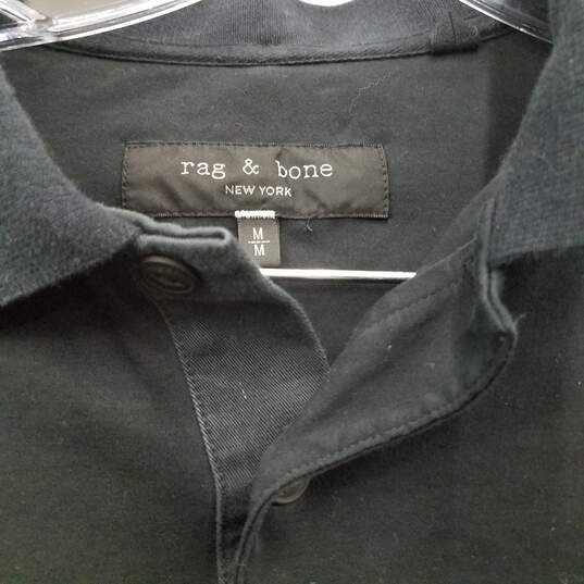 Rag & Bone Black Polo Shirt Size Medium image number 4