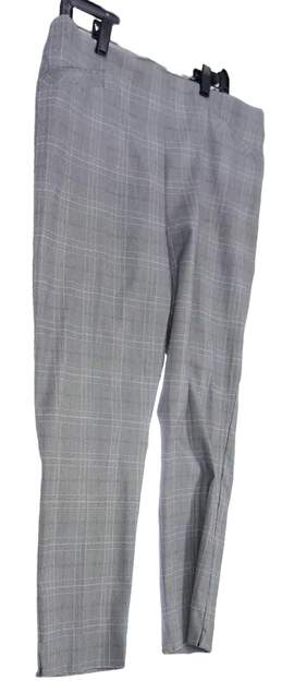 NWT Womens Gray Plaid Flat Front Straight Leg Dress Pants Size 16 S