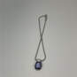 Designer Swarovski Silver-Tone Purple Crystal Cut Stone Pendant Necklace image number 3