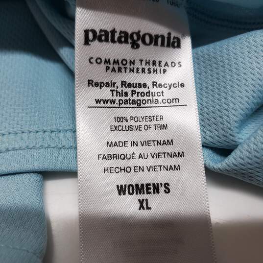 Patagonia Baby Blue LS 1/2 Zip Pullover Shirt Women's XL image number 3