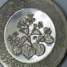 Franklin Mint Alphabet Sterling Silver Floral Design Miniature Plates A, B, C, D 4pcs. 42.7g alternative image