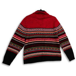 NWT Womens Red Fair Isle Collared Long Sleeve Pullover Sweater Size XL alternative image