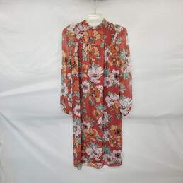 Wilfred Multicolor Floral Patterned Sheer Long Sleeve Midi Dress WM Size XS alternative image