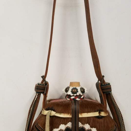 Decorative Canteen with Leather Straps and Faux Fur image number 4