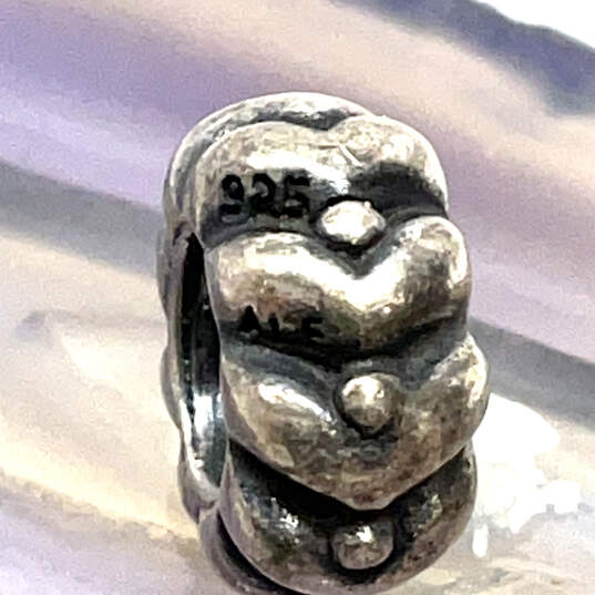 Designer Pandora 925 Sterling Silver Heartbeats Spacer Beaded Charm image number 2