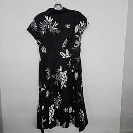 TALBOTS Brown Floral Print V Neck Dress with Sash alternative image