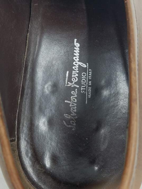 Authentic Salvatore Ferragamo Brown Penny Loafers M 9.5E image number 8