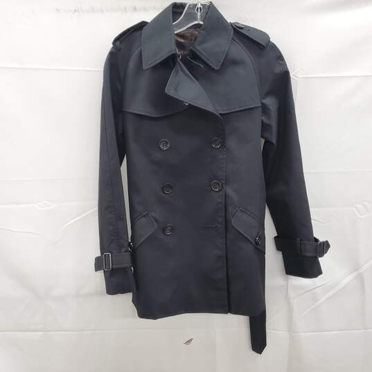 Coach New York Black Cotton Trench Coat Women's Size XXS image number 1