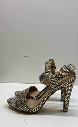 Karl Lagerfeld Women's Cadia Ankle Strap Metallic Heels Size 6.5