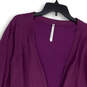 NWT Womens Purple Long Sleeve Open Front Cardigan Sweater Size Medium image number 3