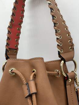 Womens Brown Leather Detachable Strap Drawstring Bucket Bag W-0557675-E alternative image