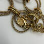 Designer J. Crew Gold-Tone Multiple Ring Lobster Clasp Link Chain Necklace image number 4