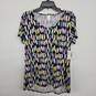 LULA ROE Multicolor Feather Print Short Sleeve Shirt image number 1