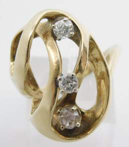 14k Yellow Gold 0.59CTTW Diamond Abstract Statement Ring 9.4g