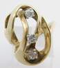 14k Yellow Gold 0.59CTTW Diamond Abstract Statement Ring 9.4g image number 1