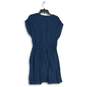 Madewell Womens Blue Black Polka Dot Short Sleeve V-Neck A-Line Dress Size M image number 2