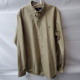 Polo Ralph Lauren Classic Fit Brown Cotton Button Up Size L