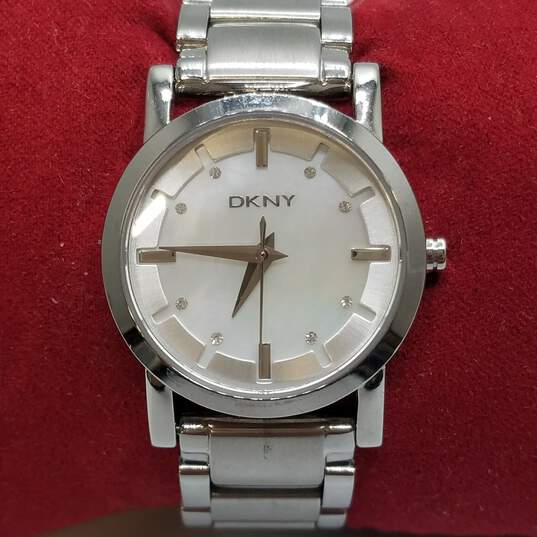 DKNY 27mm Case MOP Dial Stainless Steel Quartz Watch image number 1