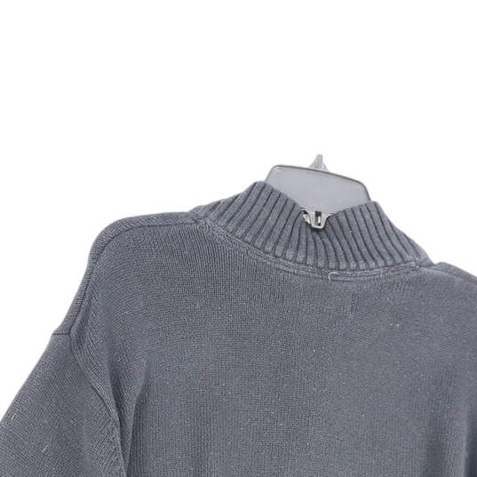 Mens Black Mock Neck Quarter Zip Long Sleeve Pullover Sweater Size 2XL image number 4