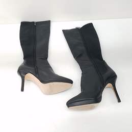 White House Black Market Bordeaux 570059263 Women's Size 8 M Black Leather Tall Heel Boots alternative image