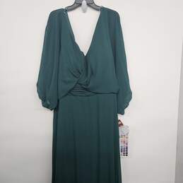 Green Emerald Bridesmaid Dress With Sleeves