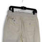 NWT Womens White Elastic Waist Tapered Leg Jogger Pants Size Medium image number 4