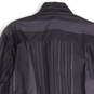 NWT Mens Navy Blue Stripe Spread Collar Long Sleeve Button Up Shirt Size M image number 4