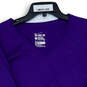 Womens Purple Dri-Fit Long Sleeve V-Neck Athletic Cut T-Shirt Size Small image number 3
