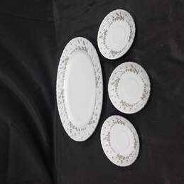 Style House Picardy China Set Platter 3 Saucers