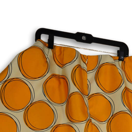Womens Orange Beige Polka Dot Back Zip Knee Length Flare Skirt Size 22 image number 3