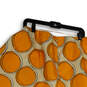 Womens Orange Beige Polka Dot Back Zip Knee Length Flare Skirt Size 22 image number 3