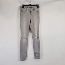 All Saints Women Grey Distressed Jeans Sz 27