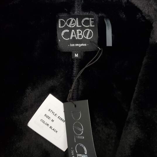 NWT Dolce Cabo WM's Black Faux Fur Open Vest Size M image number 4