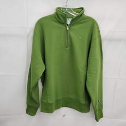 Champion Reverse Weave Green 1/4 Zip Pullover Men's Size M