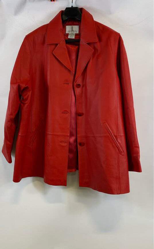 JL Studio Women's Red Vintage Leather Jacket- Sz 3X image number 1