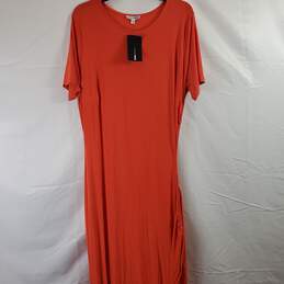 FashionNova Women Neon Orange Maxi Dress Sz 3X NWT