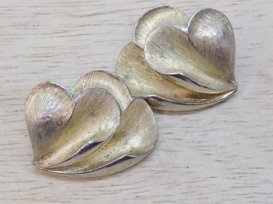 Vintage Crown Trifari & Bergere Gold Tone Clip Earrings 33.6g image number 4