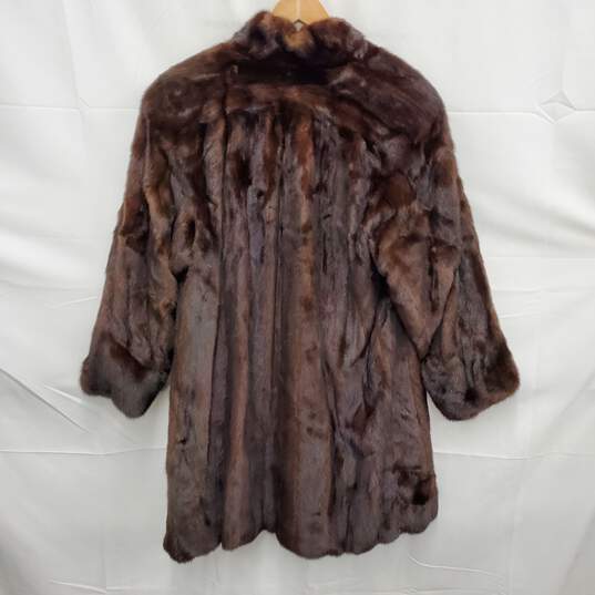 I. Magnin WM's Brown Mink Fur Coat Size SM image number 2