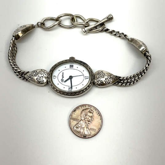 Designer Brighton Marbella Silver-Tone Charm Toggle Quartz Wristwatch image number 2
