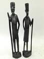 African Tribal Warrior Men And Women Hand Carved Statue Figures Made In Kenya image number 2
