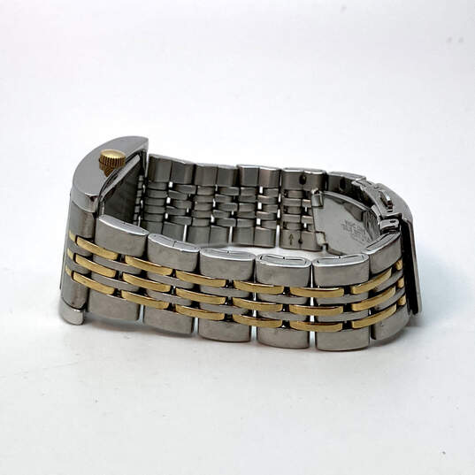 Designer Citizen Silver-Tone Chain Strap Square Analog Quartz Wristwatch image number 3