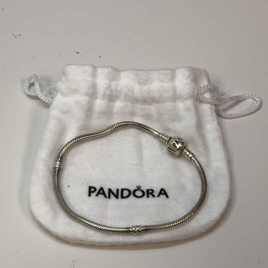 Designer Pandora S925 ALE Sterling Silver Snake Chain Charm Bracelet w/ Bag image number 1